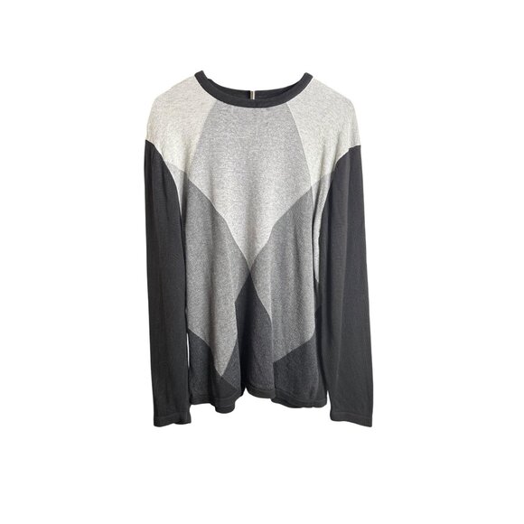 Vintage 90's Geoffrey Beene Men's Gray & Black Argyle Crewneck Sweater L - Picture 1 of 8